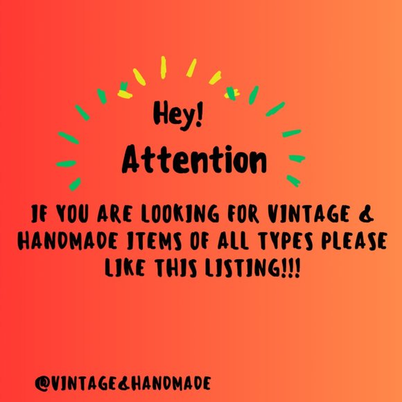IF YOU LOVE VINTAGE & HANDMADE ITEMS, PLEASE LIKE THIS LISTING - Picture 1 of 3